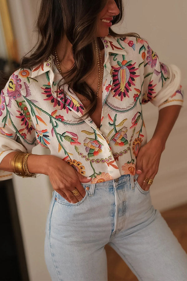 Wanderlust Floral Print Casual Shirt-Consonak