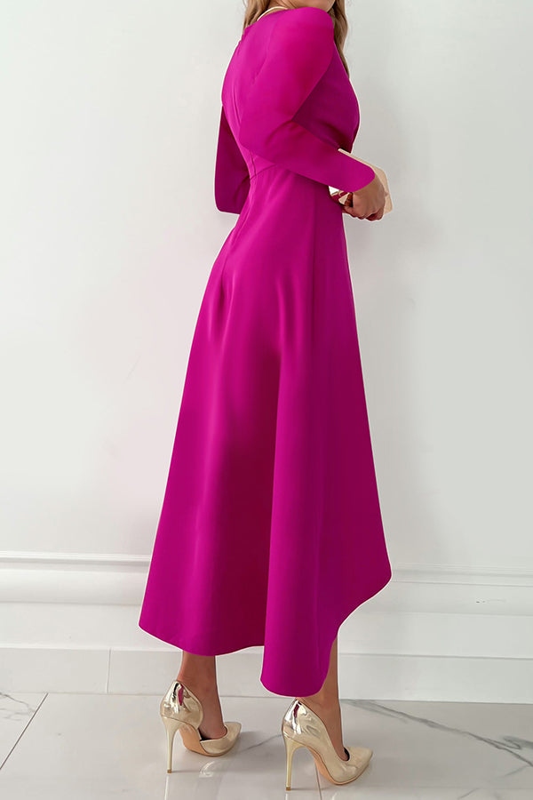 Charming Grace Ruffle Long Sleeve Midi Dress-consonak