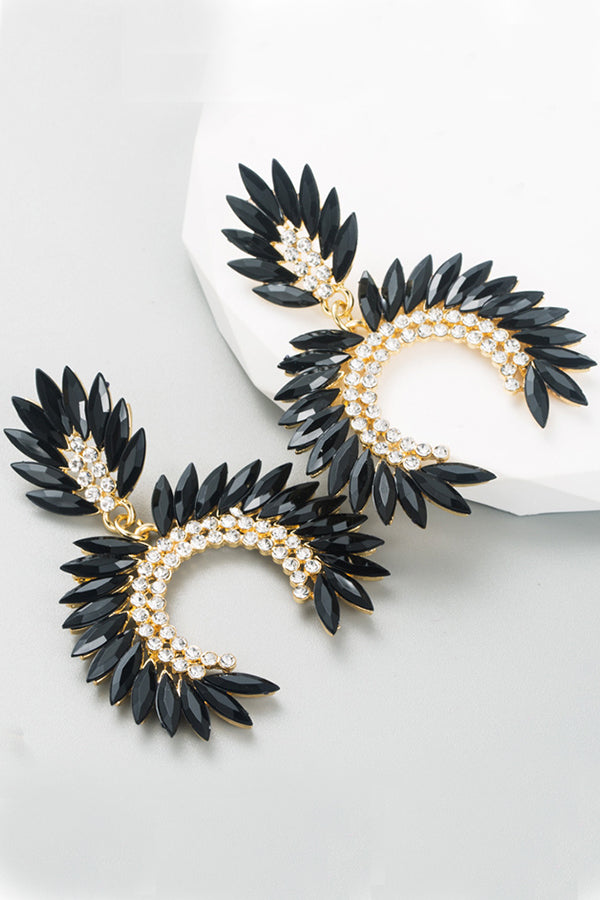Geometric Peacock feather earrings-consonak