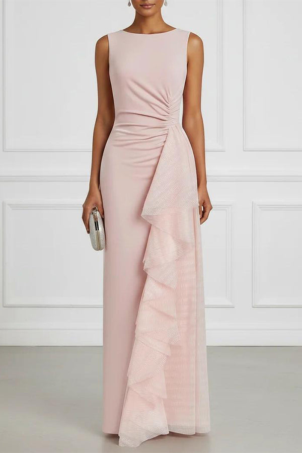 Aurelia Elegant Asymmetric Pleated Dress-Consonak