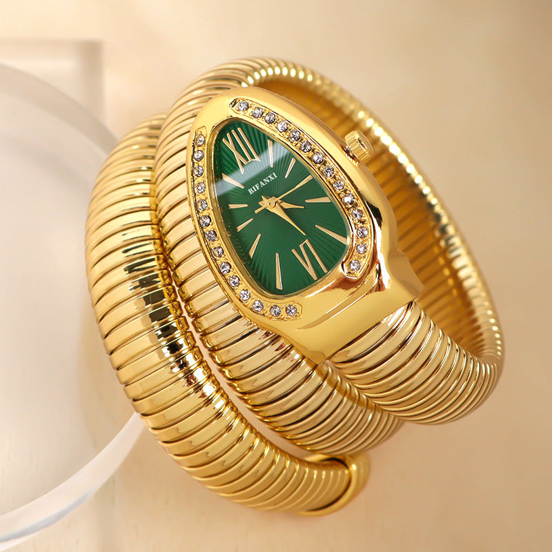 Fashionable Quartz Snake Bracelet Watch-consonak