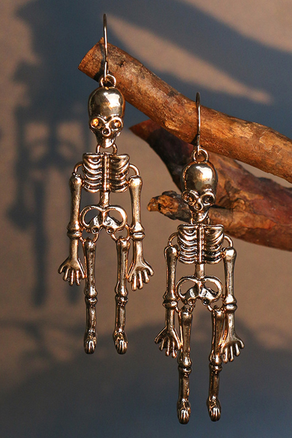 Halloween Dark Style Skull Earrings-consonak
