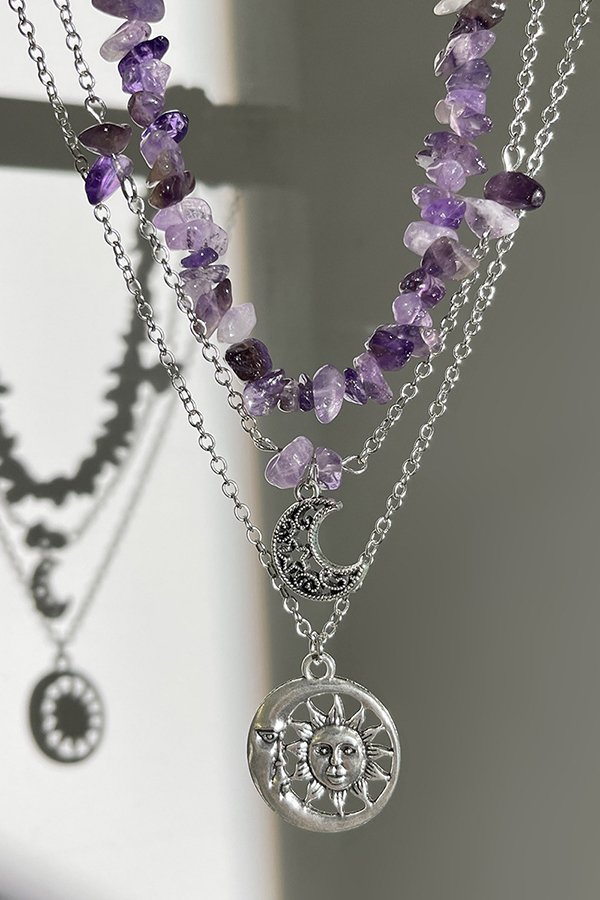 Ethnic Style Stacked Gravel Beaded Necklace-consonak