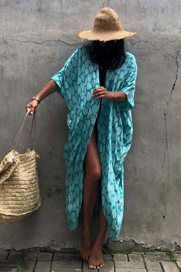 Hidden Island Boho Printed Kimono Beach Cover-up-consonak