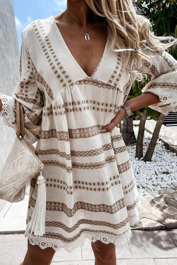 An Exotic Escape Lace Mini Dress-consonak