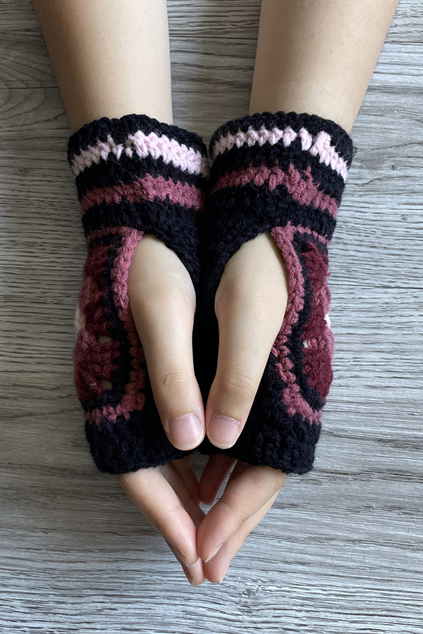 Four-leaf Clover Crochet Half-finger Gloves-consonak