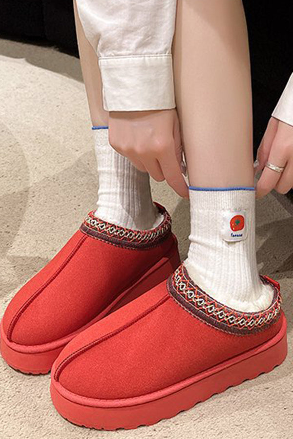 Warm Thick Sole Heelless Cotton Shoes-consonak