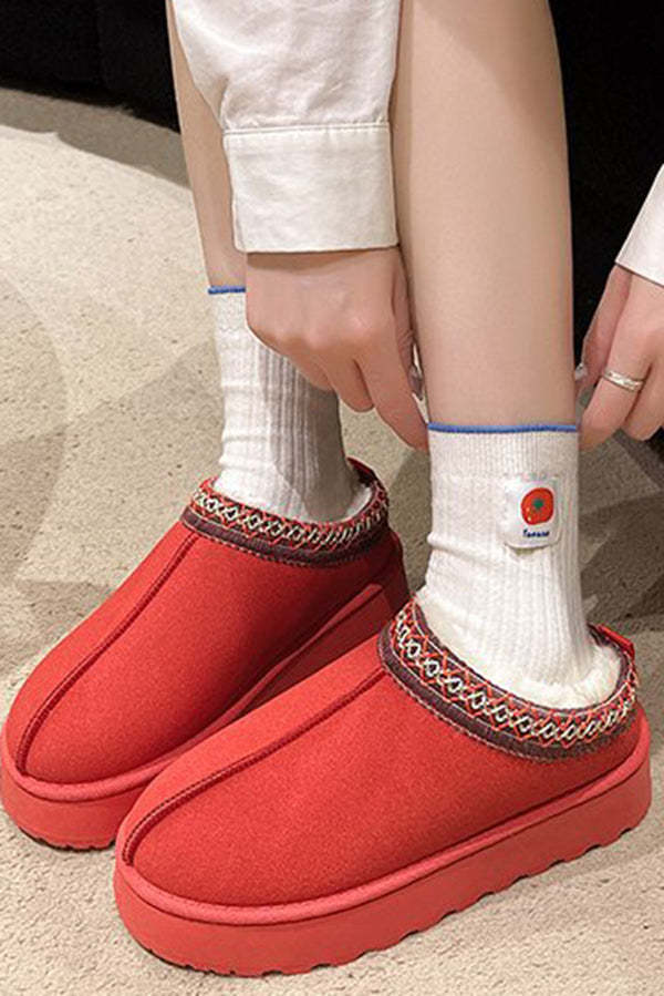 Warm Thick Sole Heelless Cotton Shoes-consonak