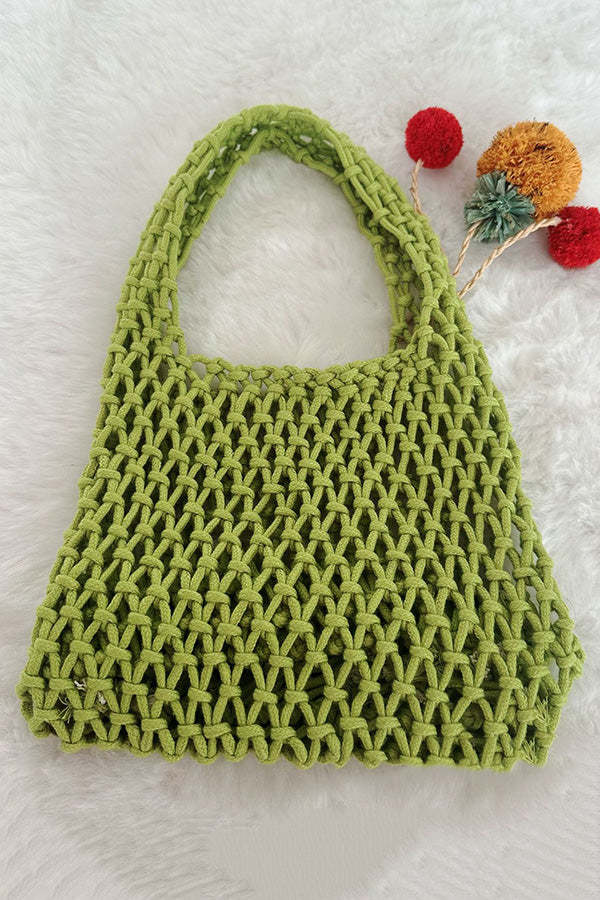 Lazy Style Fishnet Woven Tote Bag-consonak