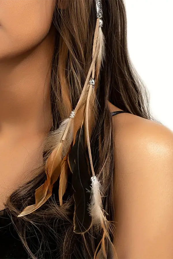 Bohemian Style Colorful Handmade Feather Tassel Hair Clip-consonak
