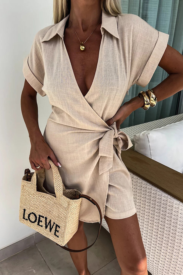 Women's new lace-up street lapel jumpsuit INS casual loose holiday jumpsuit | Consonak