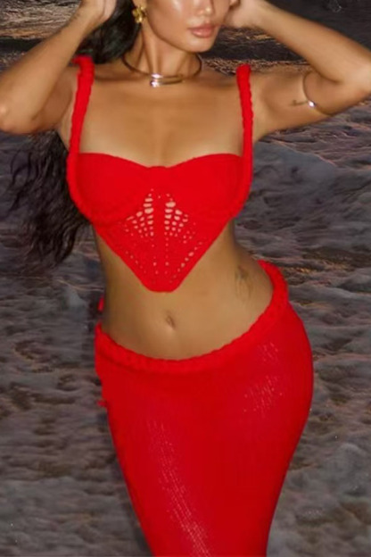 Sumui Hollow Crochet Knit Braid Detail V-shaped Hem Crop Vacation Tank-consonak