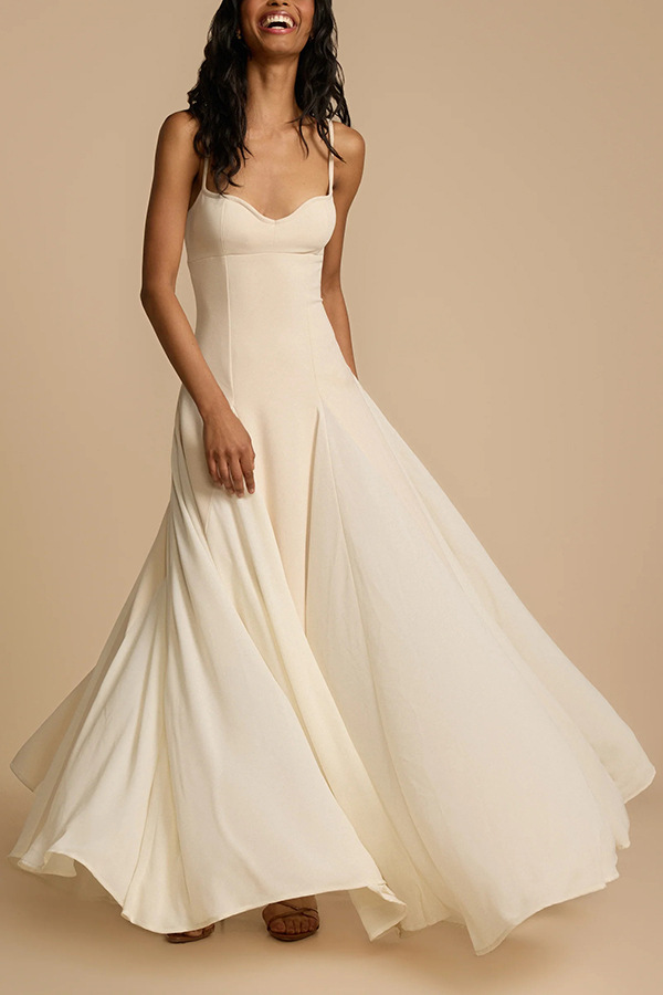 Timeless Elegance Panelled Tulle A-line Slip Maxi Dress-consonak