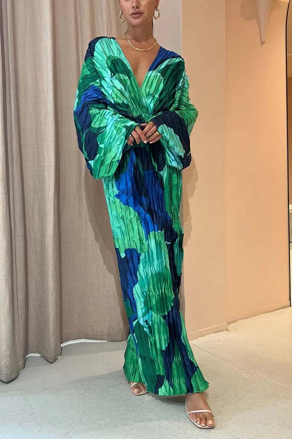 Consonak lace long pleated dress