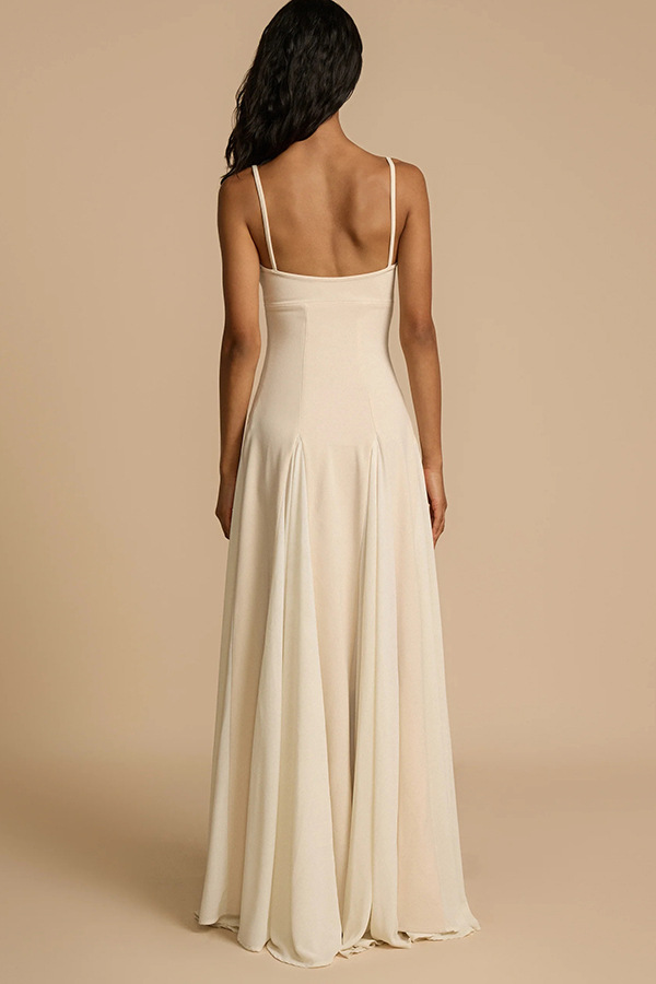 Timeless Elegance Panelled Tulle A-line Slip Maxi Dress-consonak