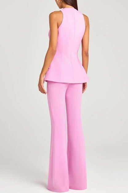 Women Power High Rise Side Zipper Flare Slim Fit Pants-consonak