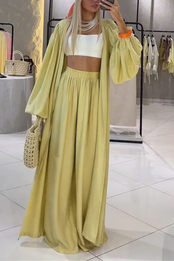 Beach Cottage High Rise Elastic Waist Wide Leg Pants-consonak