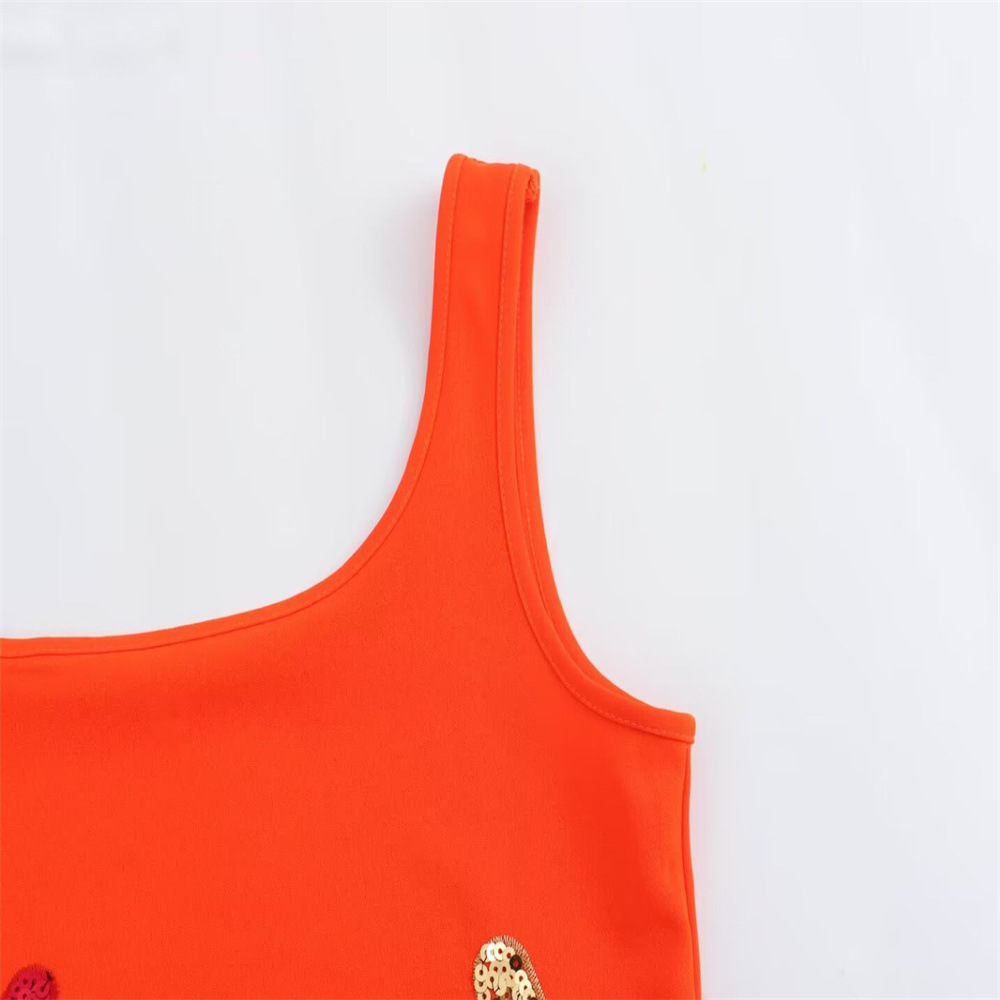 Beachside Dreams Starfish Sequin Wave Hem Stretch Tank Mini Dress-consonak