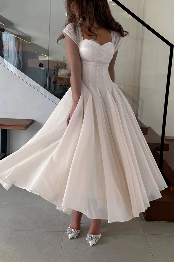 Elegant Sleeveless Waist-cinching Tulle Full-hem Maxi Dress-consonak