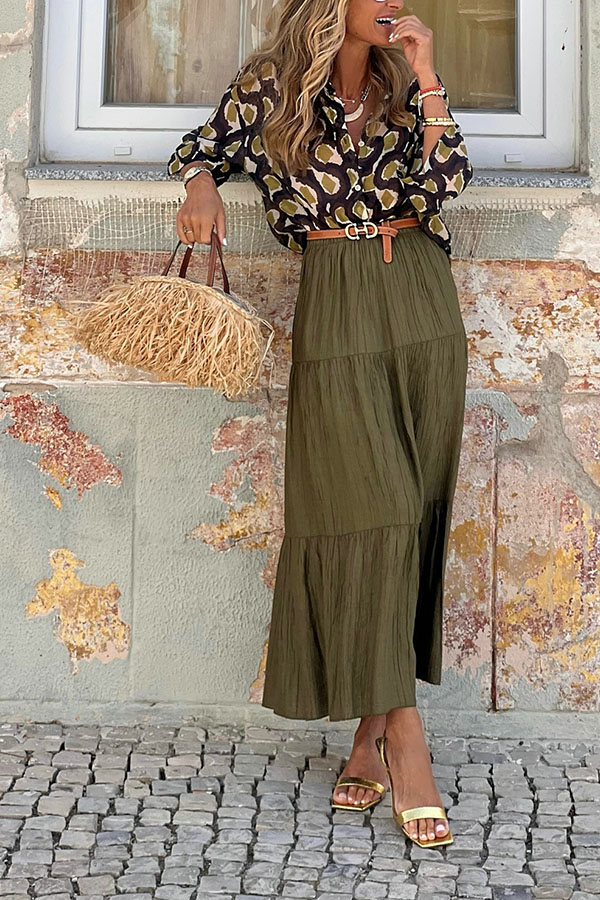 Unique Printed Lapel Button-down Loose Casual Shirt-consonak