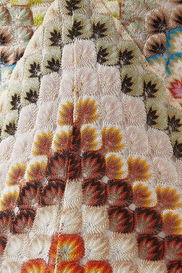 Missoni Summer Knit Colorful Herringbone Print Open Beck Maxi Dress-consonak