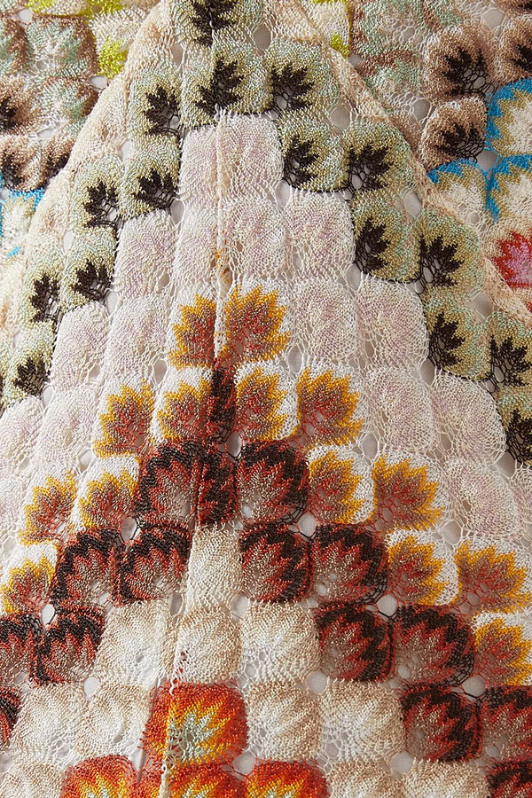 Missoni Summer Knit Colorful Herringbone Print Open Beck Maxi Dress-consonak