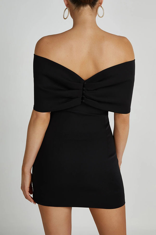 Love is a gift Off Shoulder Bow Mini Dress-consonak