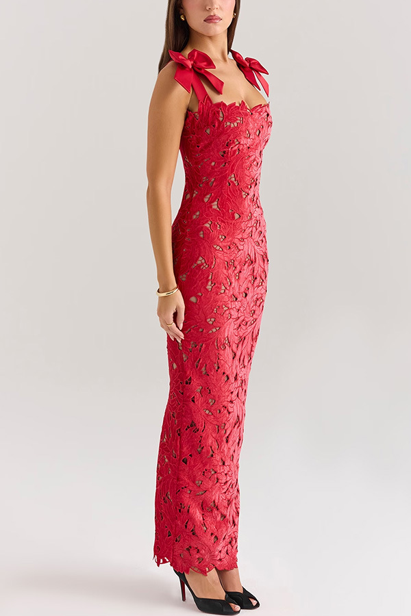 Consonak women's backless slim fit floral long dress