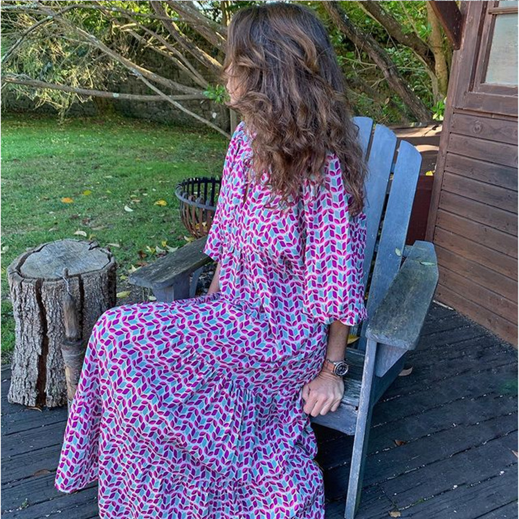 Women's fashionable street picnic bubble sleeve layered elegant party MIDI dress-consonak