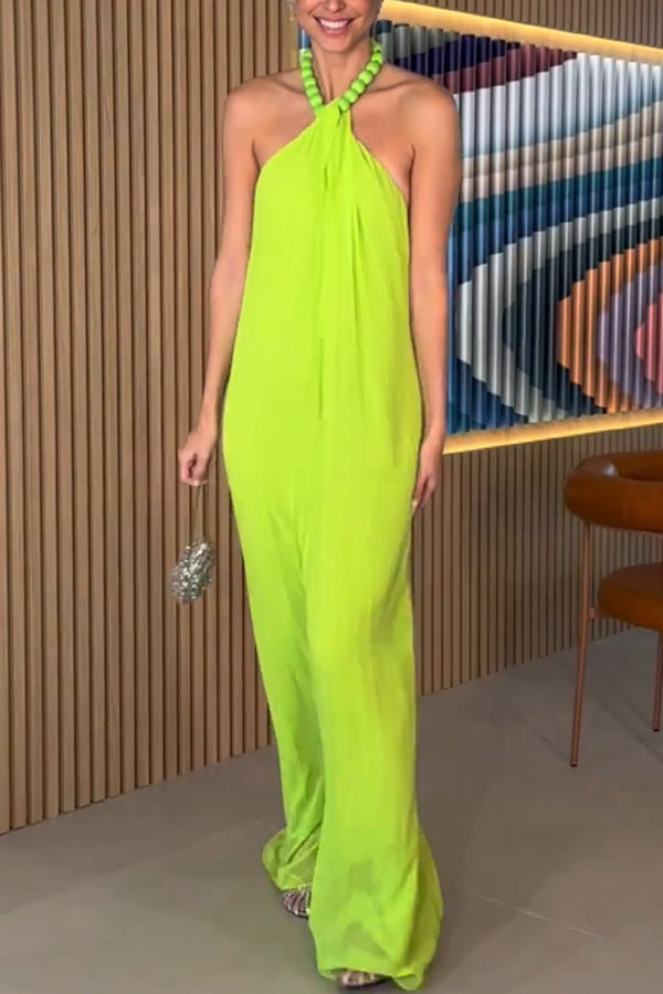 Ellise Chiffon Beads Halter Neck Backless A-line Maxi Dress-consonak