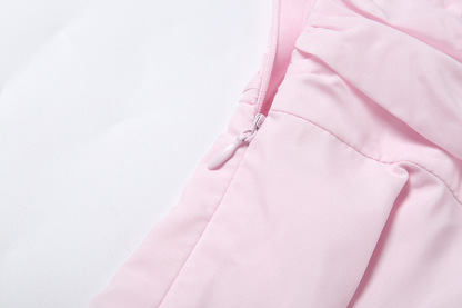 Solid Color Long Sleeve V-Neck Lace-Up Elegant Flower Decorated Mini Dress-consonak