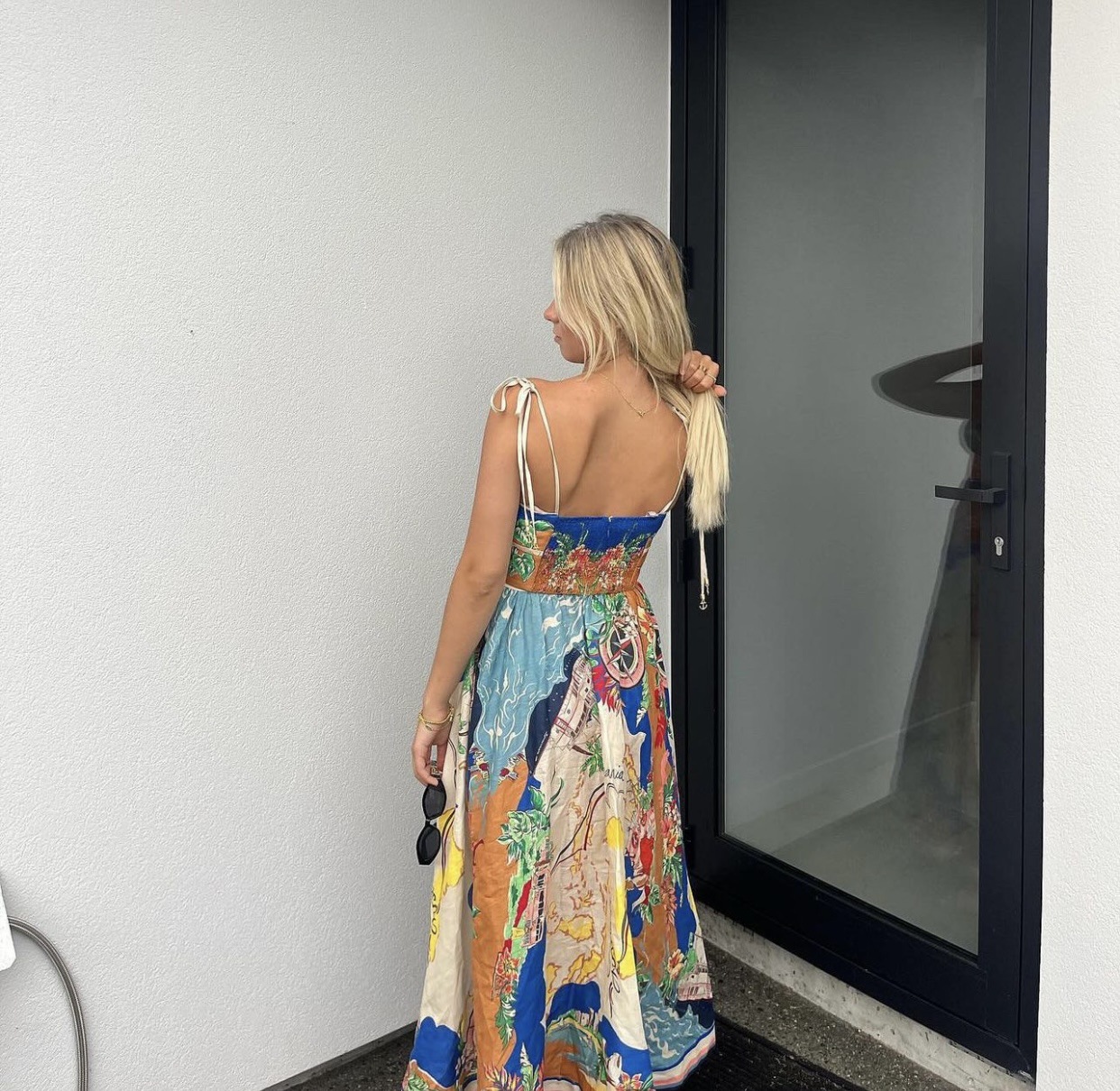 Women's spring and summer elegant new sling print pocket dress INS casual fashion party loose holiday dress-consonak