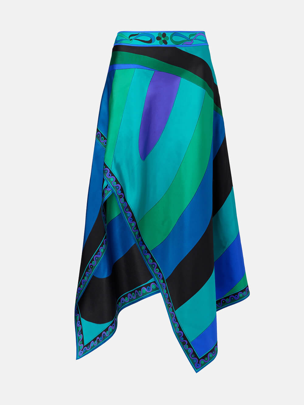 Gabbie Satin Unique Print Halter Scarf Tank and Asymmetrical Maxi Skirt Set-consonak