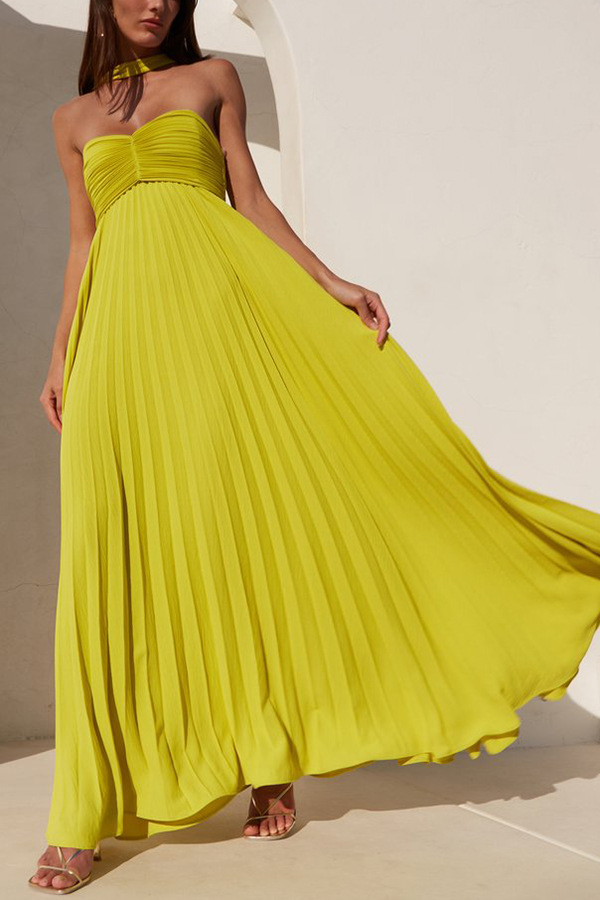 Exquisite Princess Pleated Off Shoulder with Scarf Party Maxi Dress-consonak