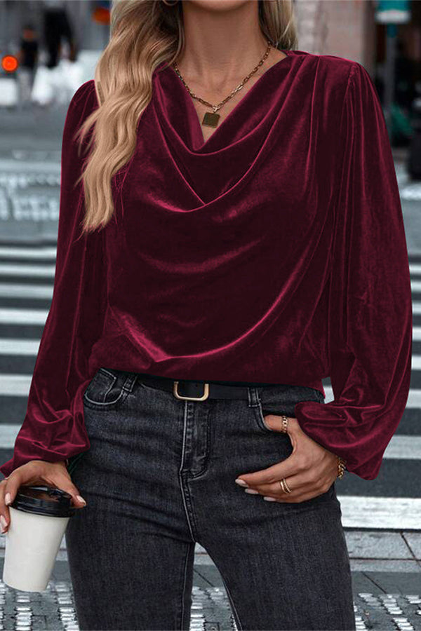 Fashionable Velvet Long-sleeved Loose Casual Top | Consonak