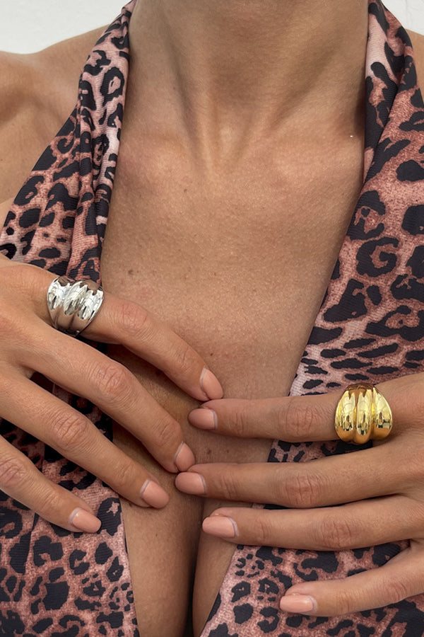 Geometric Cross Open Ring | Consonak