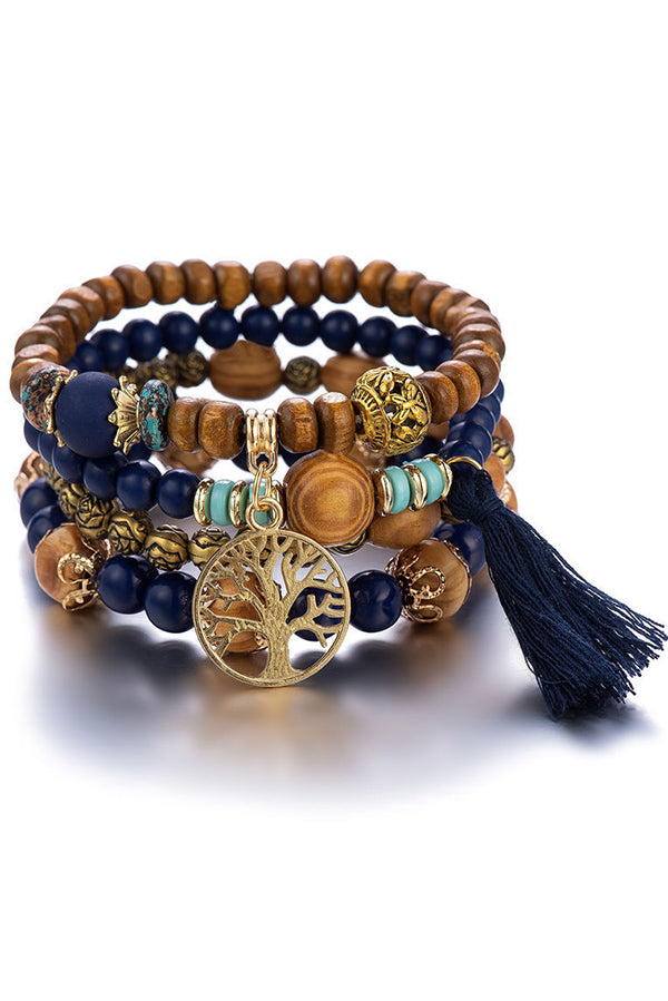 Bohemian Multi-layered Wood Beaded Bracelet-consonak
