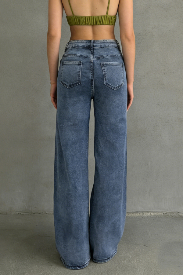 Stylish High-waisted Pocket Casual Stretch Straight Leg Jeans