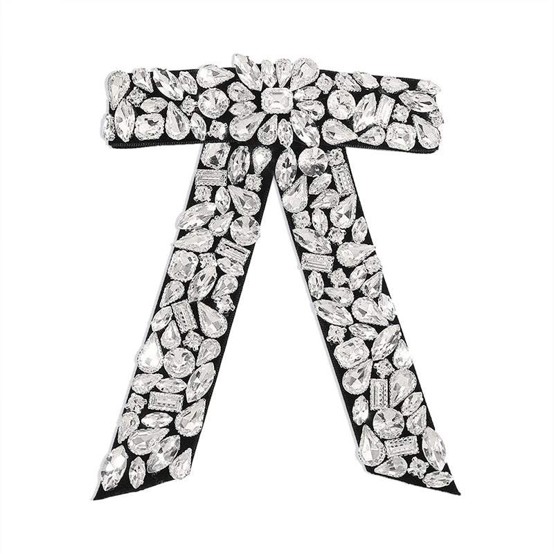 Luxurious Diamond-filled Velvet Bow Spring Clip Headdress-consonak