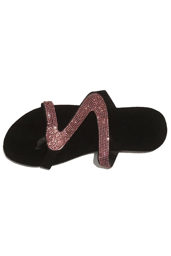 Summer Rhinestone Flat Beach Sandals-Consonak