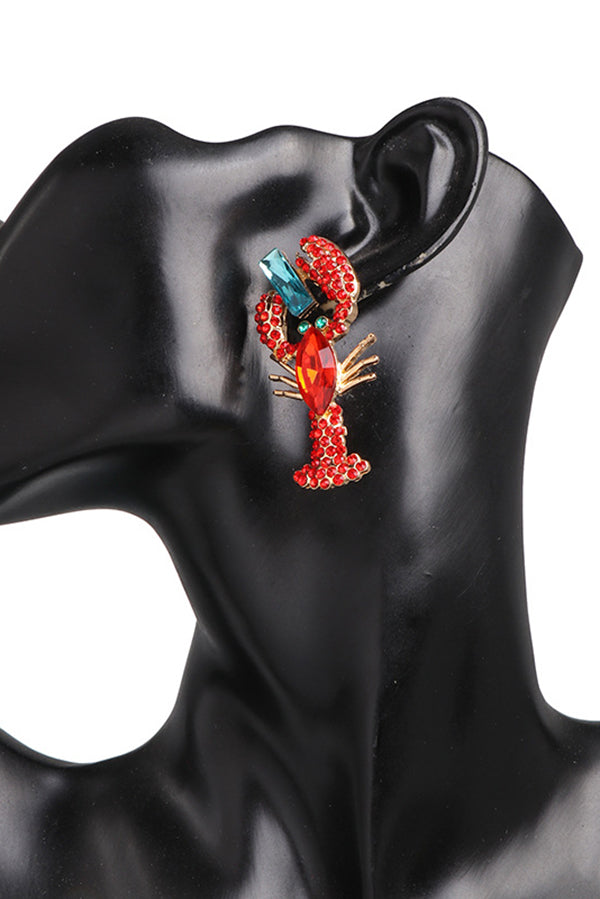 Fashionable Diamond Lobster-shaped Holiday Earrings-consonak