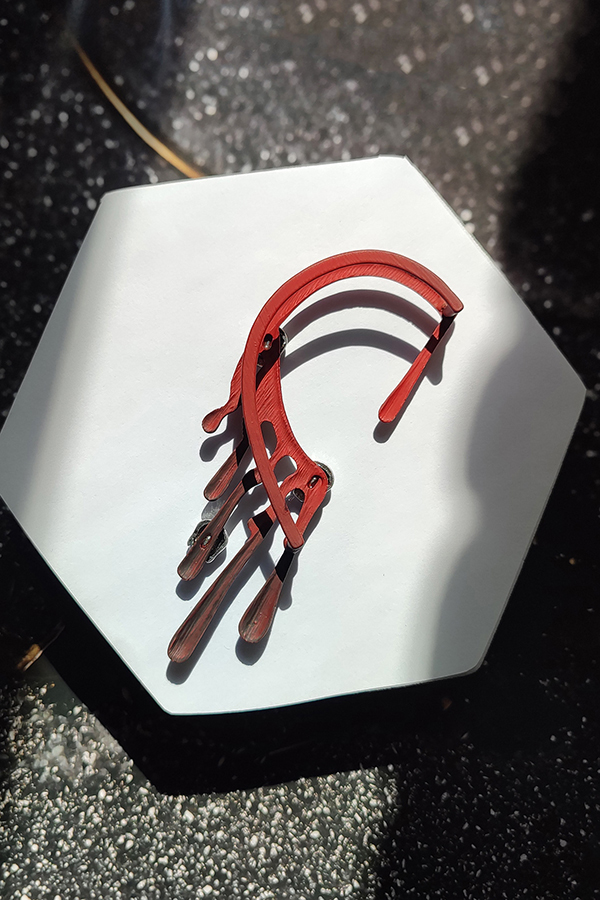 Halloween Lava Retro Burgundy Single Earrings-consonak