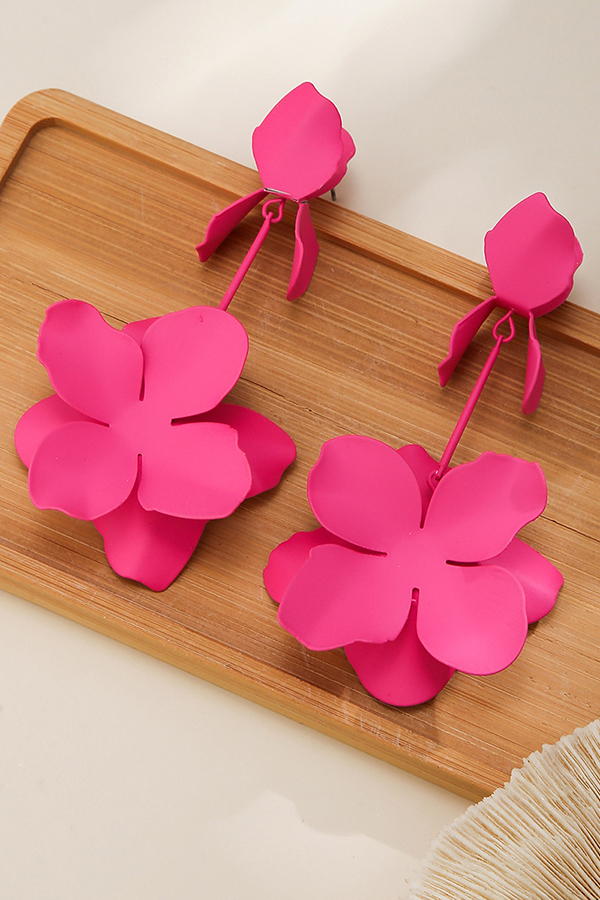 Dopamine Flower Retro Fashion Metal Stud Earrings-consonak
