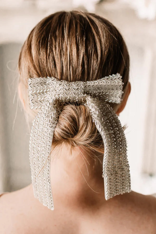 Glass Diamond Beaded Hair Bow | Consonak
