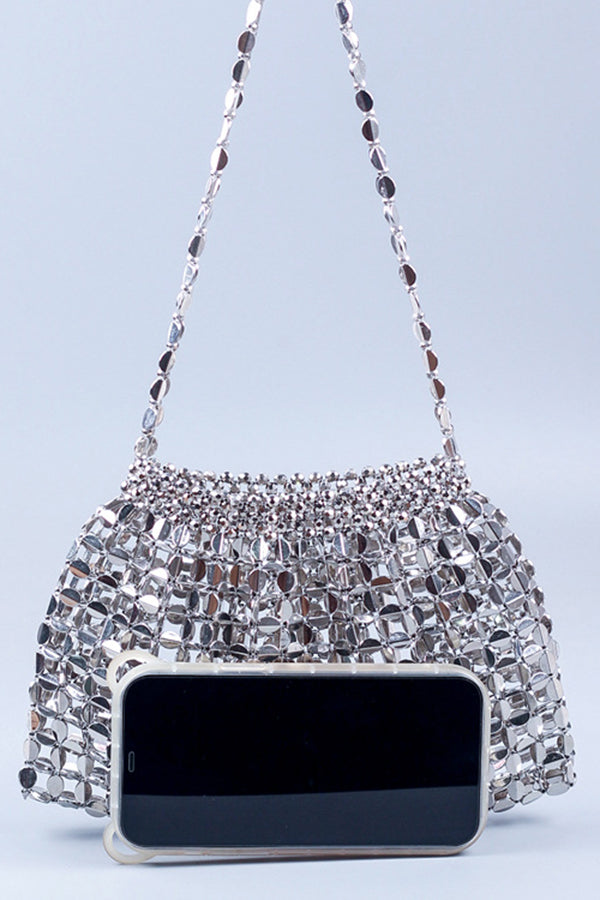 Fashion Handmade Flat Beaded Beaded Woven Handbag Bag-consonak