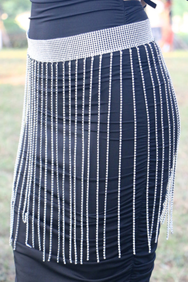 Fashionable Tassel Rhinestone Chain Waist Necklace-consonak