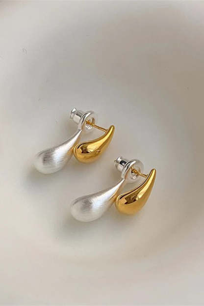 French Versatile Contrast Color Drop Shape Stud Earrings-consonak