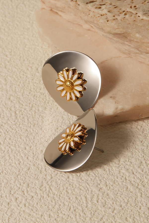 Fashionable Daisy Disc Earrings-consonak