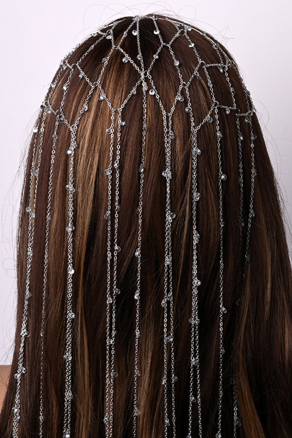 Light Luxury Rhinestone Tassel Headband | Consonak