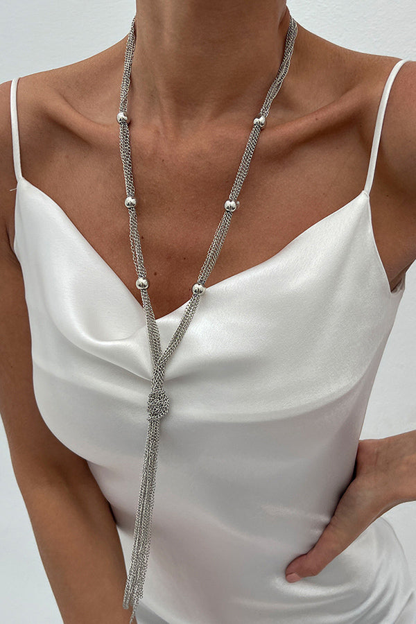 Simple Y-shaped Metal Tassel Chain Necklace | Consonak
